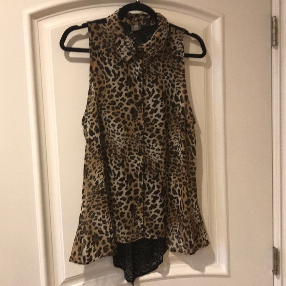 Fashion exit U.S.A. Animal printed sheer top XL